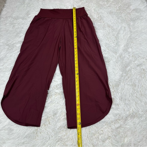 Halara Womens Large Breezeful High Waisted Tummy Control Wide Leg Pants Burgundy - Picture 8 of 11